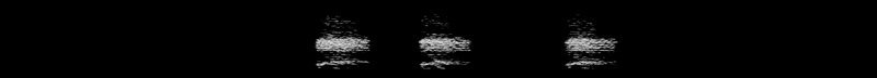Spectrogram of a American Crow call: time runs left to right and pitch rises upward