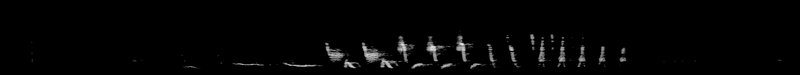 Spectrogram of a American White Pelican call, wing noise: time runs left to right and pitch rises upward