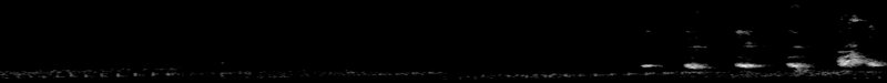 Spectrogram of a Barred Owl duet: time runs left to right and pitch rises upward