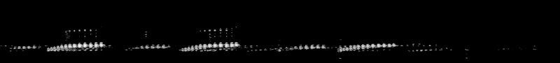 Spectrogram of a Blue-winged Teal call: time runs left to right and pitch rises upward