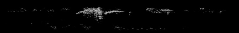 Spectrogram of a Cedar Waxwing call: time runs left to right and pitch rises upward