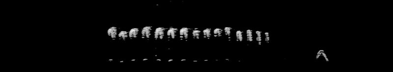 Spectrogram of a Downy Woodpecker call: time runs left to right and pitch rises upward