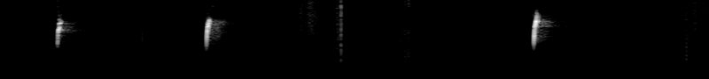 Spectrogram of a Northern Cardinal call: time runs left to right and pitch rises upward