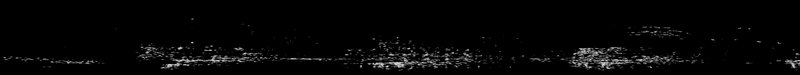 Spectrogram of a Pileated Woodpecker drumming: time runs left to right and pitch rises upward